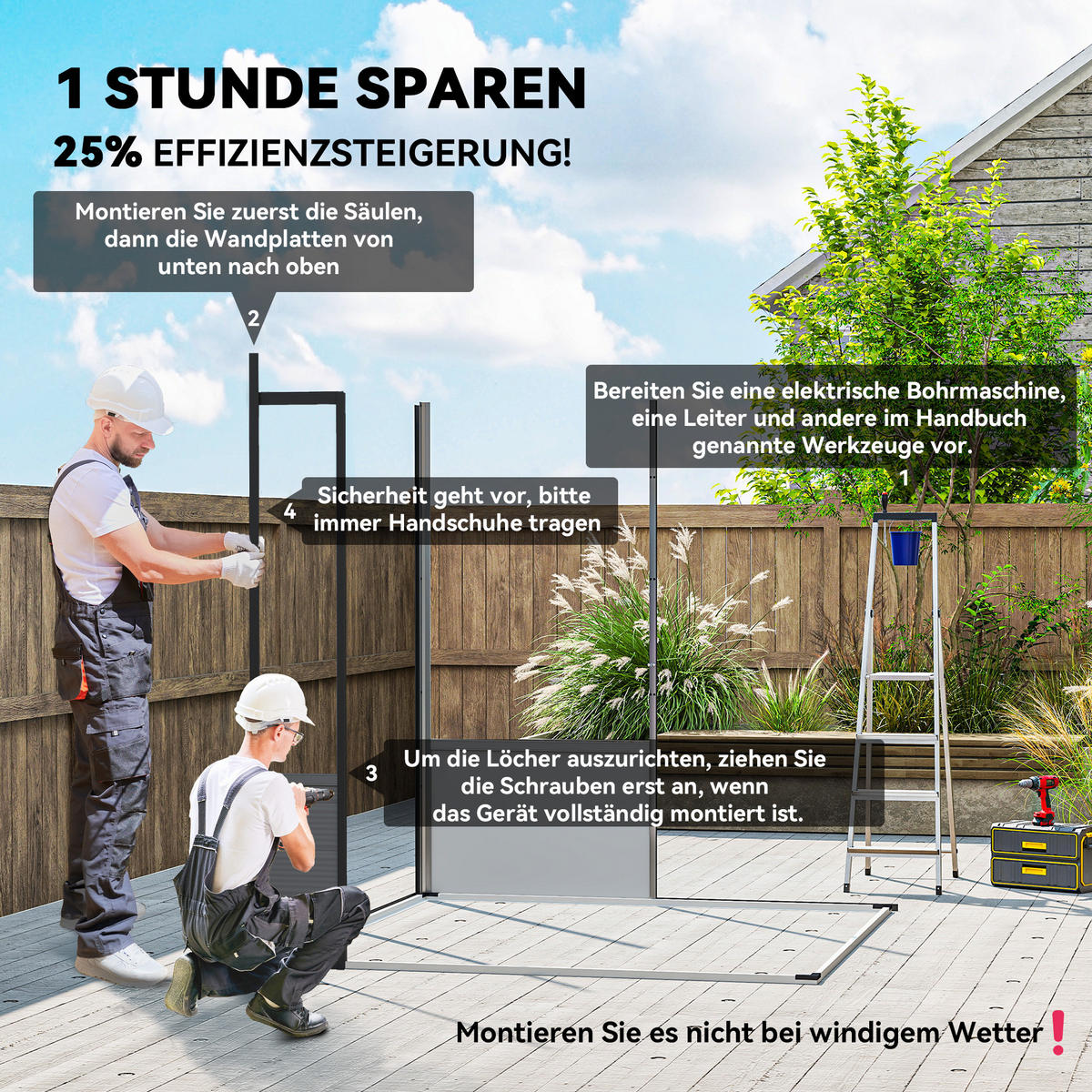 GERÄTEHAUS Kunststoff 3,24m³ 190x191x215cm Geräteschuppen mit Pultdach Hellgrau - Hellgrau, Kunststoff (190/215/191cm) - Outsunny