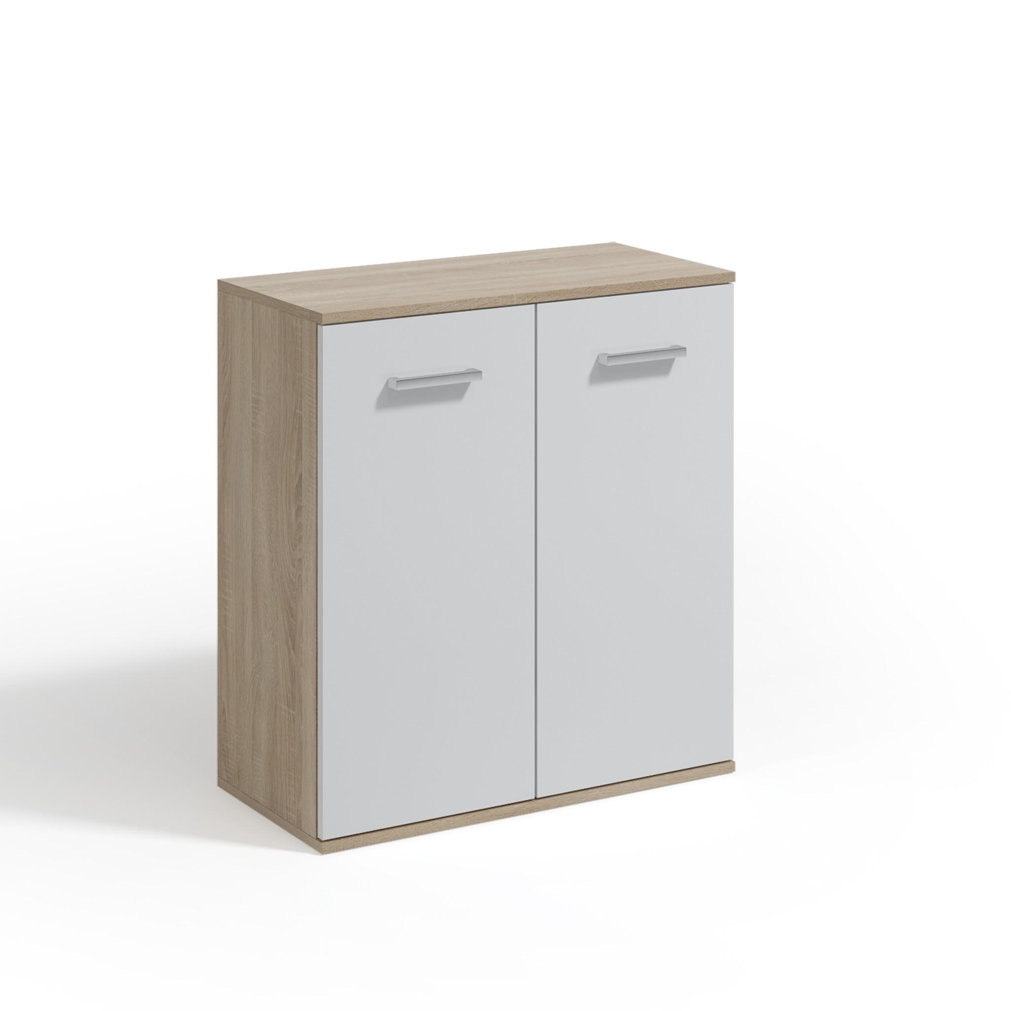 Masseno Kommode Sonoma Eiche, Weiß 75x85x33 cm