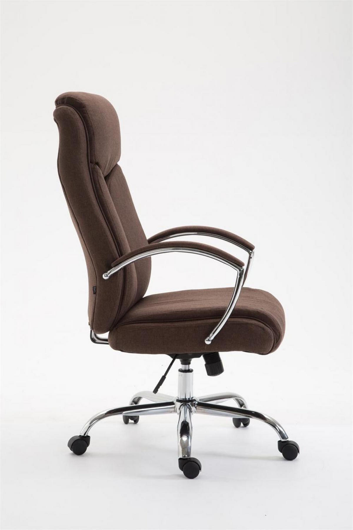 CHEFSESSEL Stoff Braun - Chromfarben/Braun, Textil/Metall (65/115/73cm) - CLP