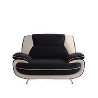 SESSEL, Stoff Soft, Schwarz + Weiß, Palermo - Schwarz, Holz (128/89/87cm) - Kaiser Möbel