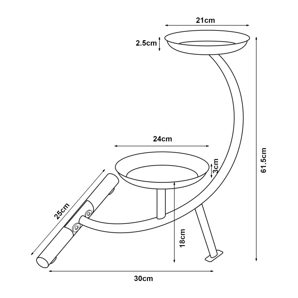 PFLANZENSTÄNDER Aalten - Grün, Metall (25/30/61.5cm) - [en.casa]