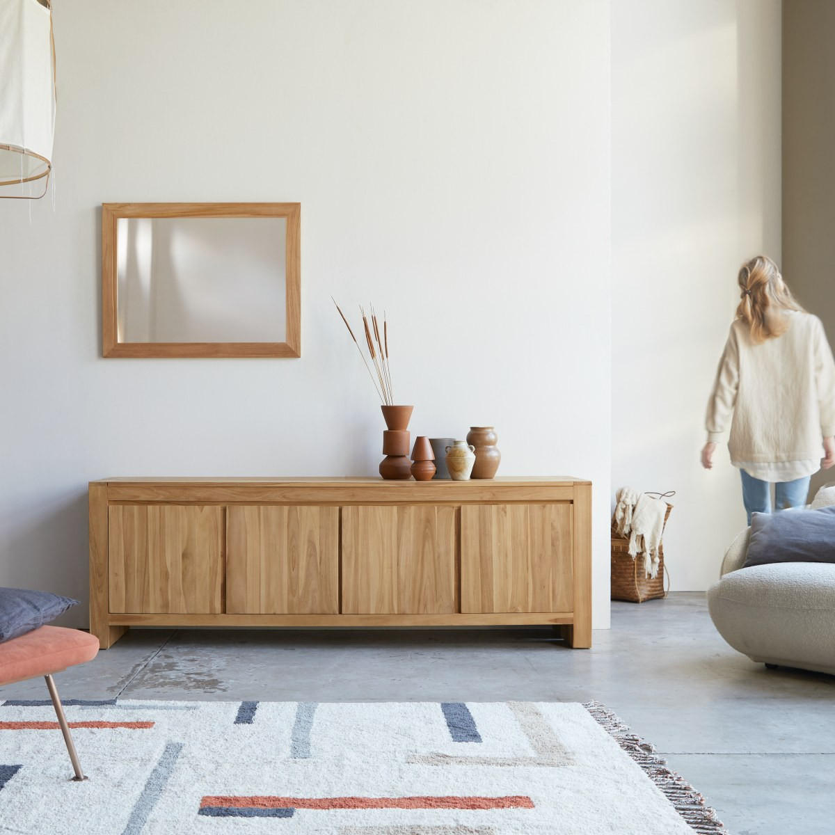 SIDEBOARD Eden Natur aus Teak - Naturfarben, Holz (210/70/50cm) - Tikamoon