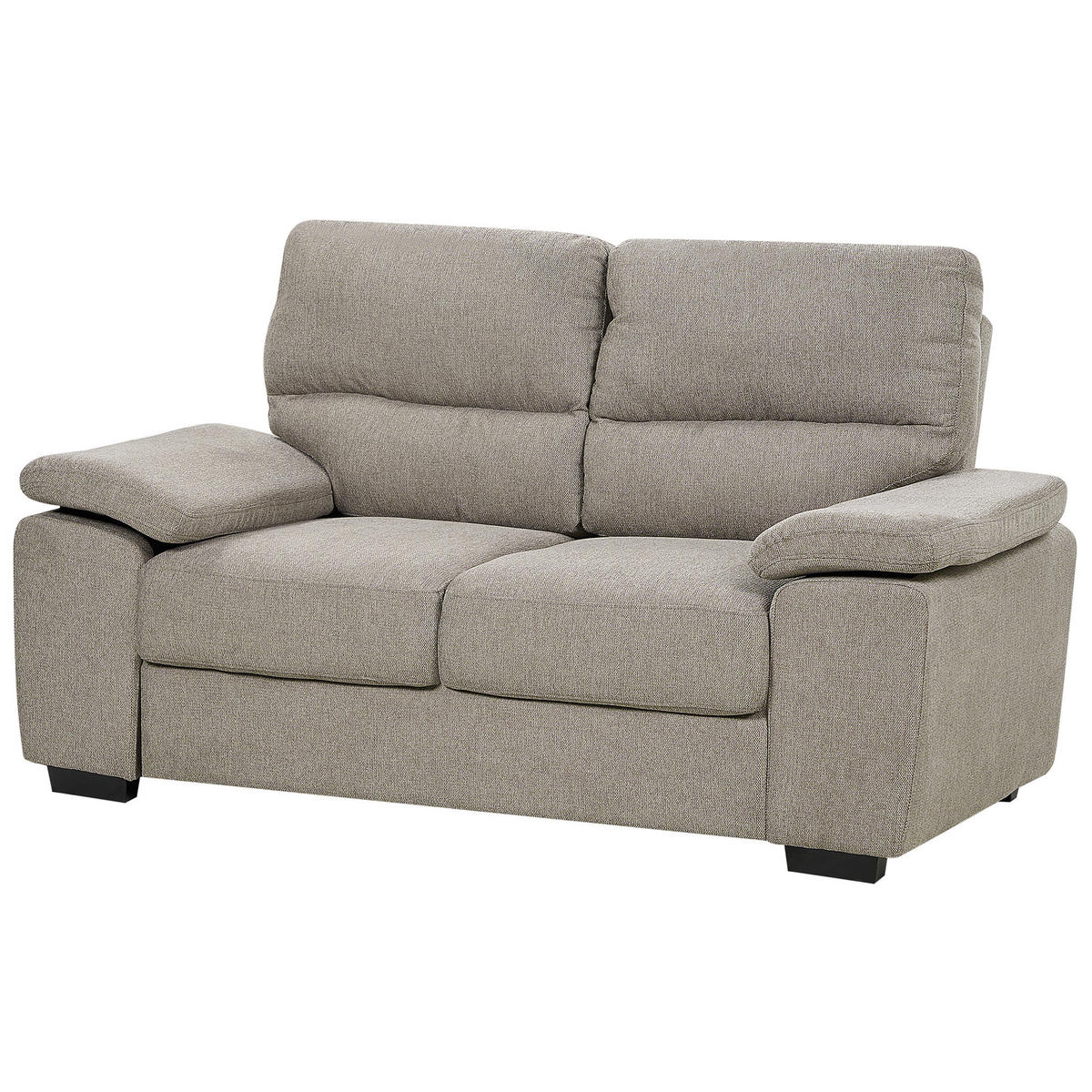 2-SITZER-SOFA hellbraun Vogar - Schwarz/Braun, Textil (156/90/74cm) - Beliani