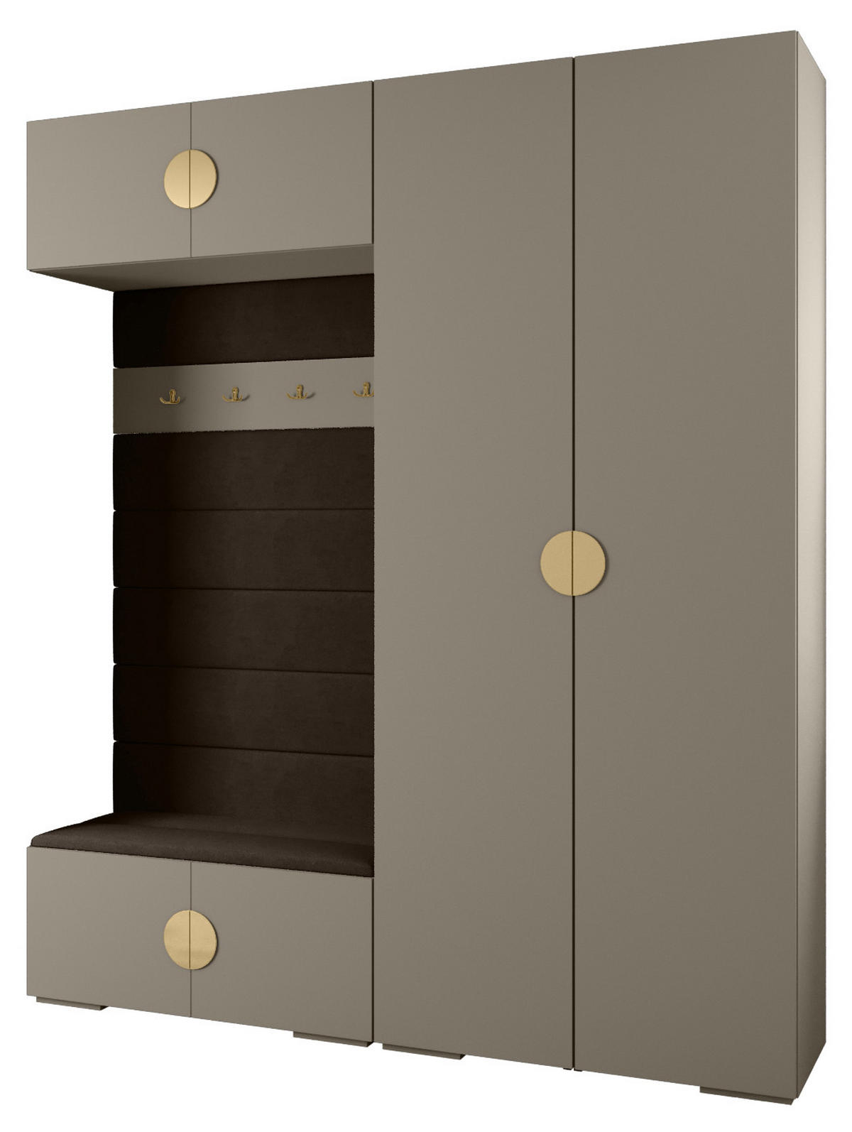GARDEROBEN-SET 236,7/200/47 - Kaschmir/Goldfarben, Holz/Kunststoff (200/236.7/47cm) - Abiks Möbel