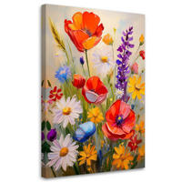 WANDBILD naturblumenwiese - Multicolor, Textil (40/60cm) - Feeby