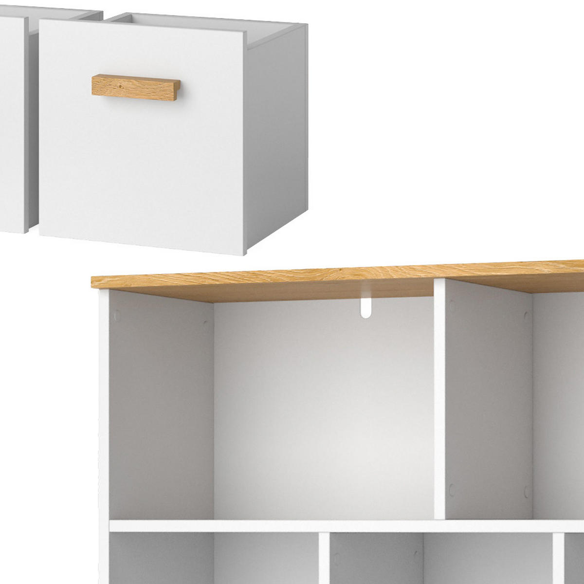 SPIELZEUGSCHRANK Malia Weiß 98.4 x 113.4 cm - Weiß, Holzwerkstoff (98.4/113.4/32.6cm) - VitaliSpa