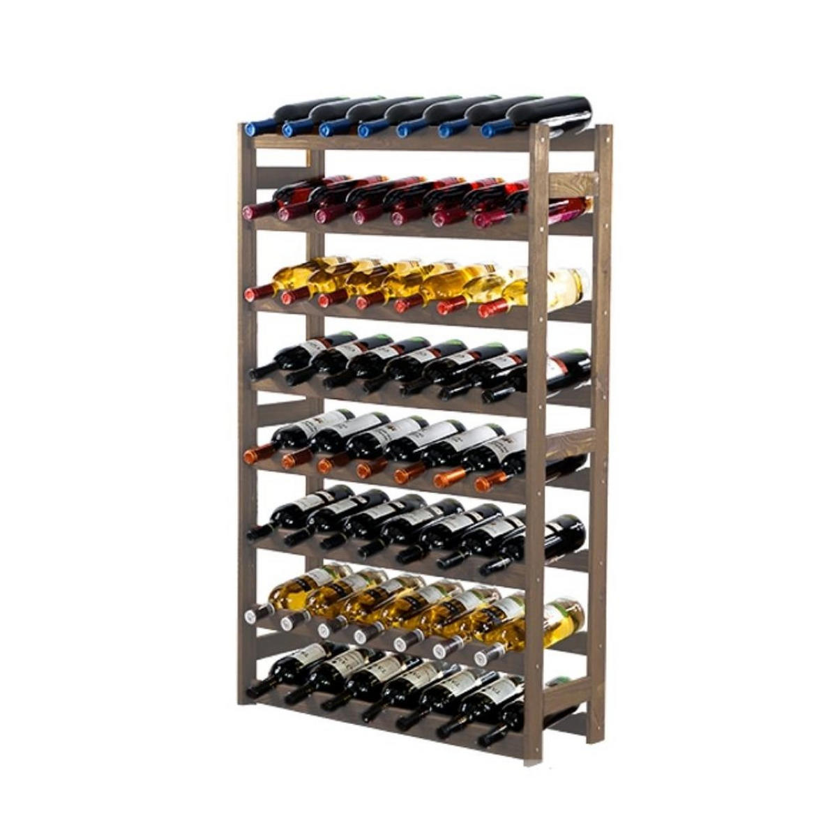 WEINREGAL Pinotwine 118x72x25 cm 56 Flaschen Massives Kiefernholz Braun Geölt - Braun, Holz (72/118/25cm) - PROREGAL