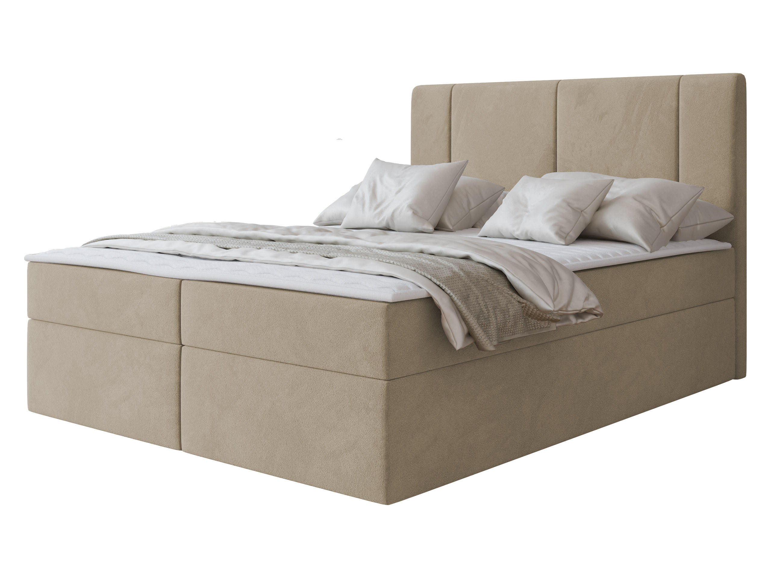 BOXBETT Michelle 140x200 - H3 - Creme/Schwarz, Holzwerkstoff/Kunststoff (140/200cm) - MIRJAN24