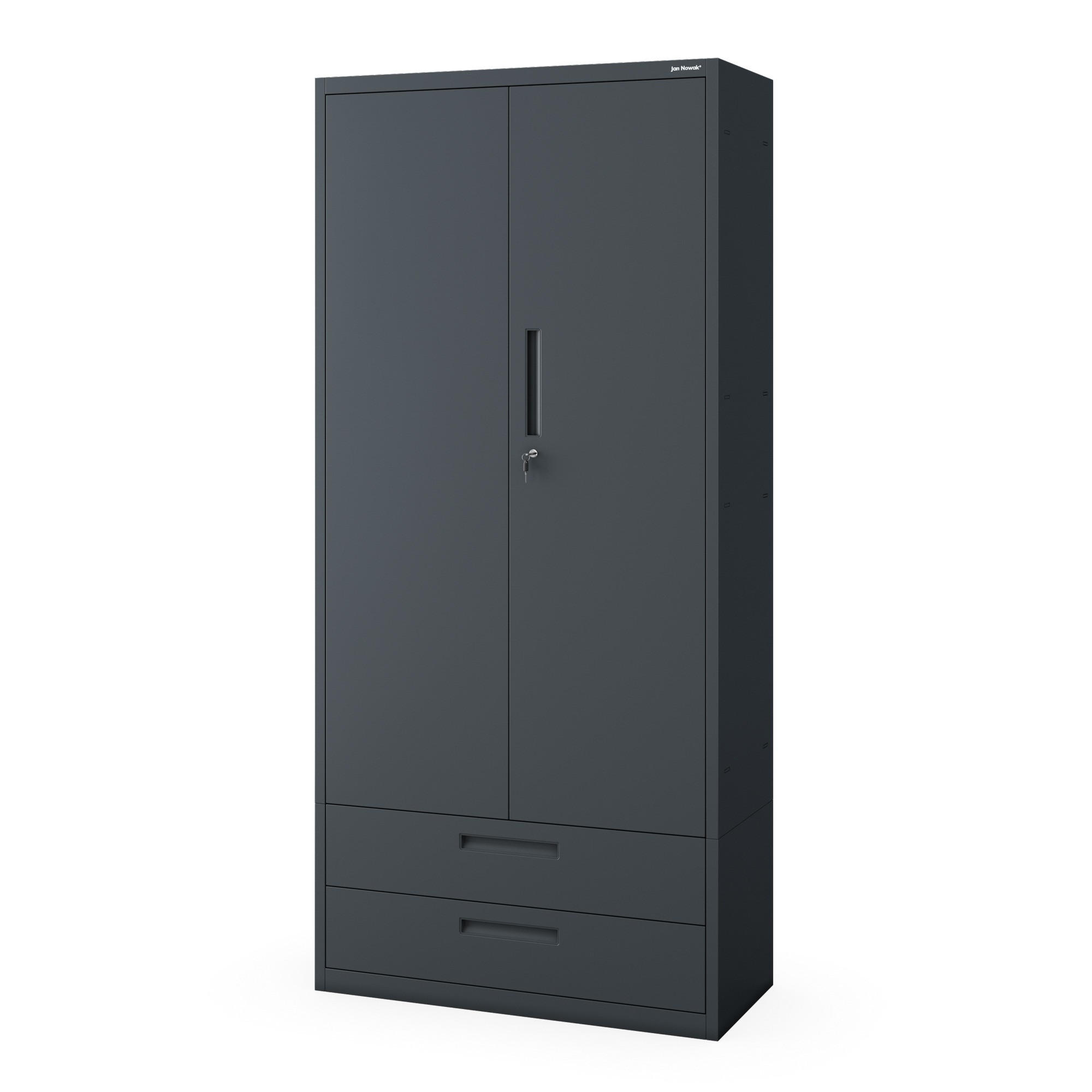 XXXLutz METALLSCHRANK Anthrazit 90cm × 40cm × 195cm