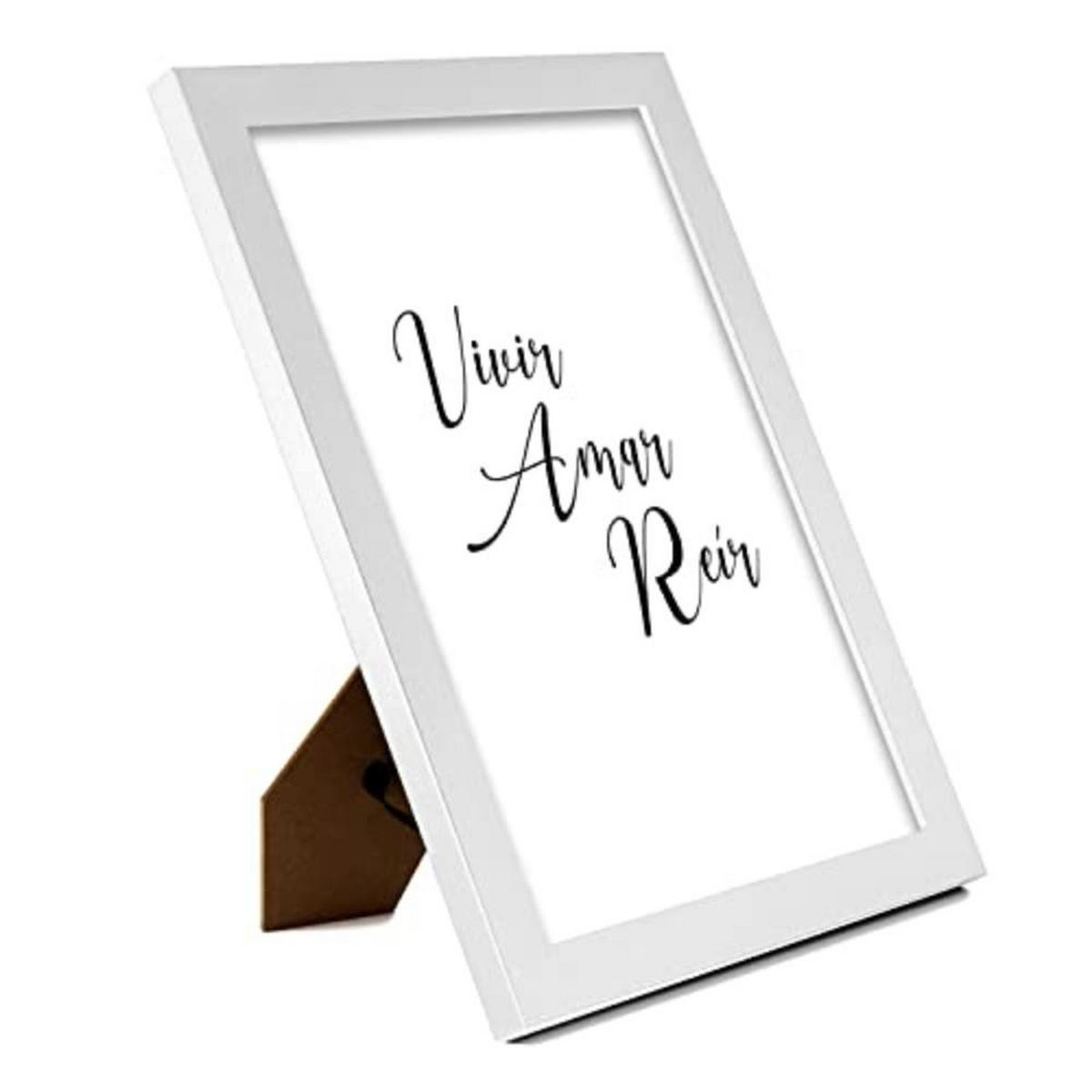 POSTER Set mit 4 Leben TypografieStil A4 Weißer Rahmen - Weiß, Papier (29.7/3cm) - Nacnic