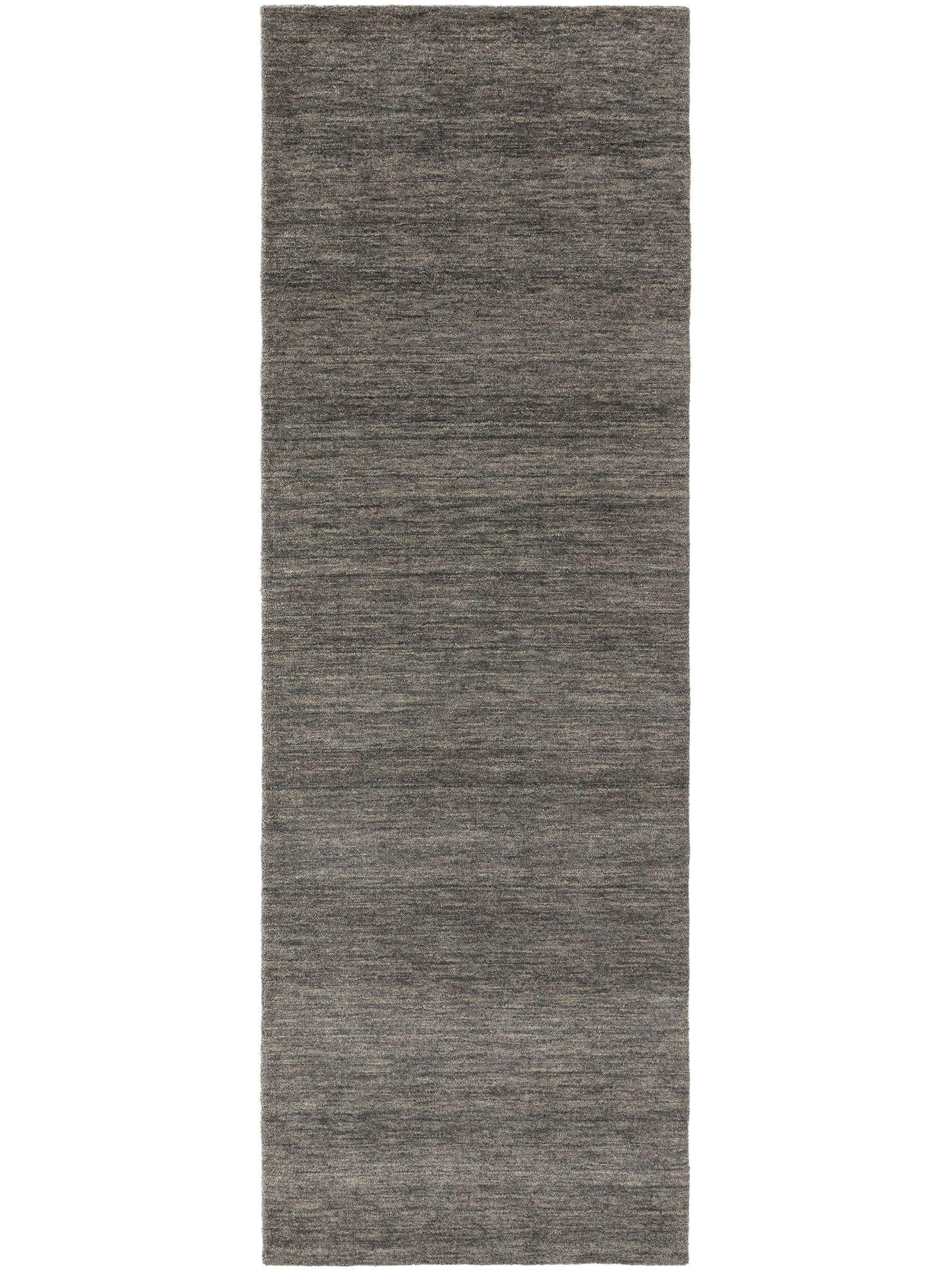 WOLLTEPPICH-LÄUFER Jamal Grau 80x300 cm - Grau, Textil (80/300cm) - benuta Nest