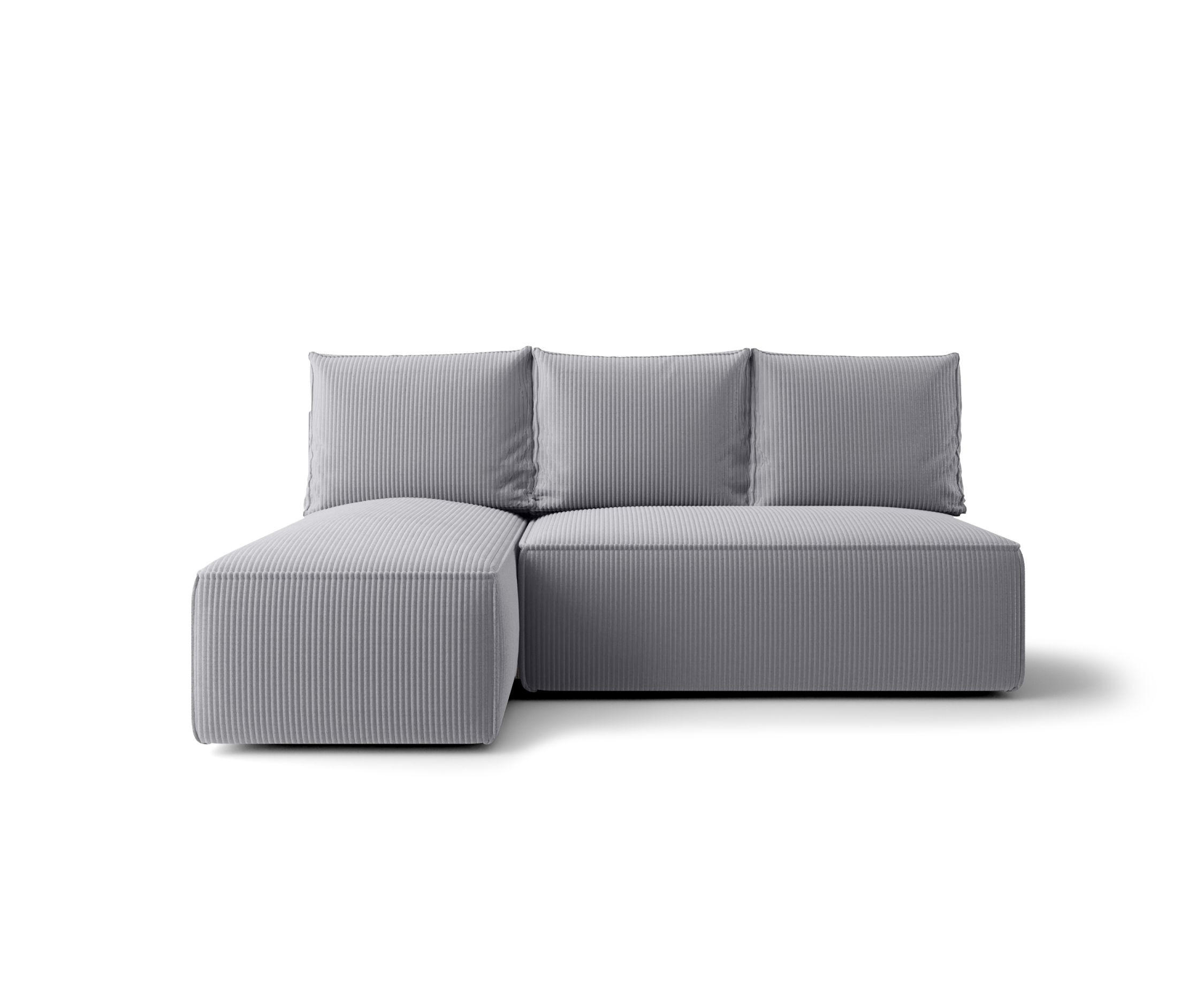 ECKSOFA mit Schlaffunktion SAVIO MINI Poso 55 Links - Grau, Textil (200/140cm) - Bedante