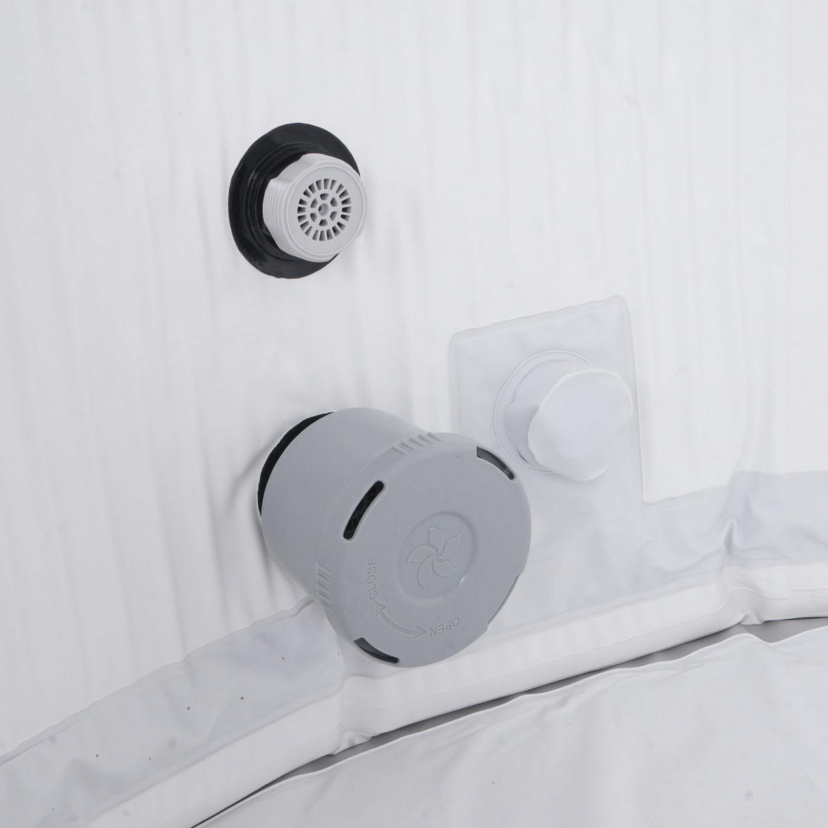 ERSATZ-WHIRLPOOL rund Grau - Grau, Textil (180/63/180cm) - MCW