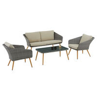 GARTENMÖBELSET ANTALYA - Braun/Grau, Metall - IDIMEX