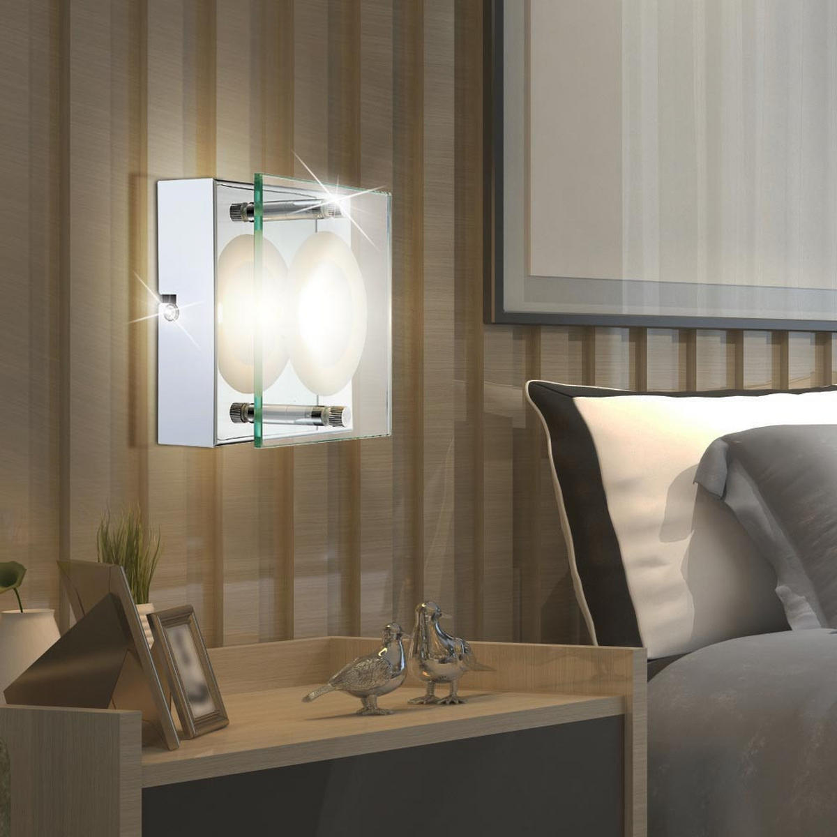 LED WANDLEUCHTE Metall Klar - Klar, Glas (12.5/6.5/12.5cm) - Globo Lighting