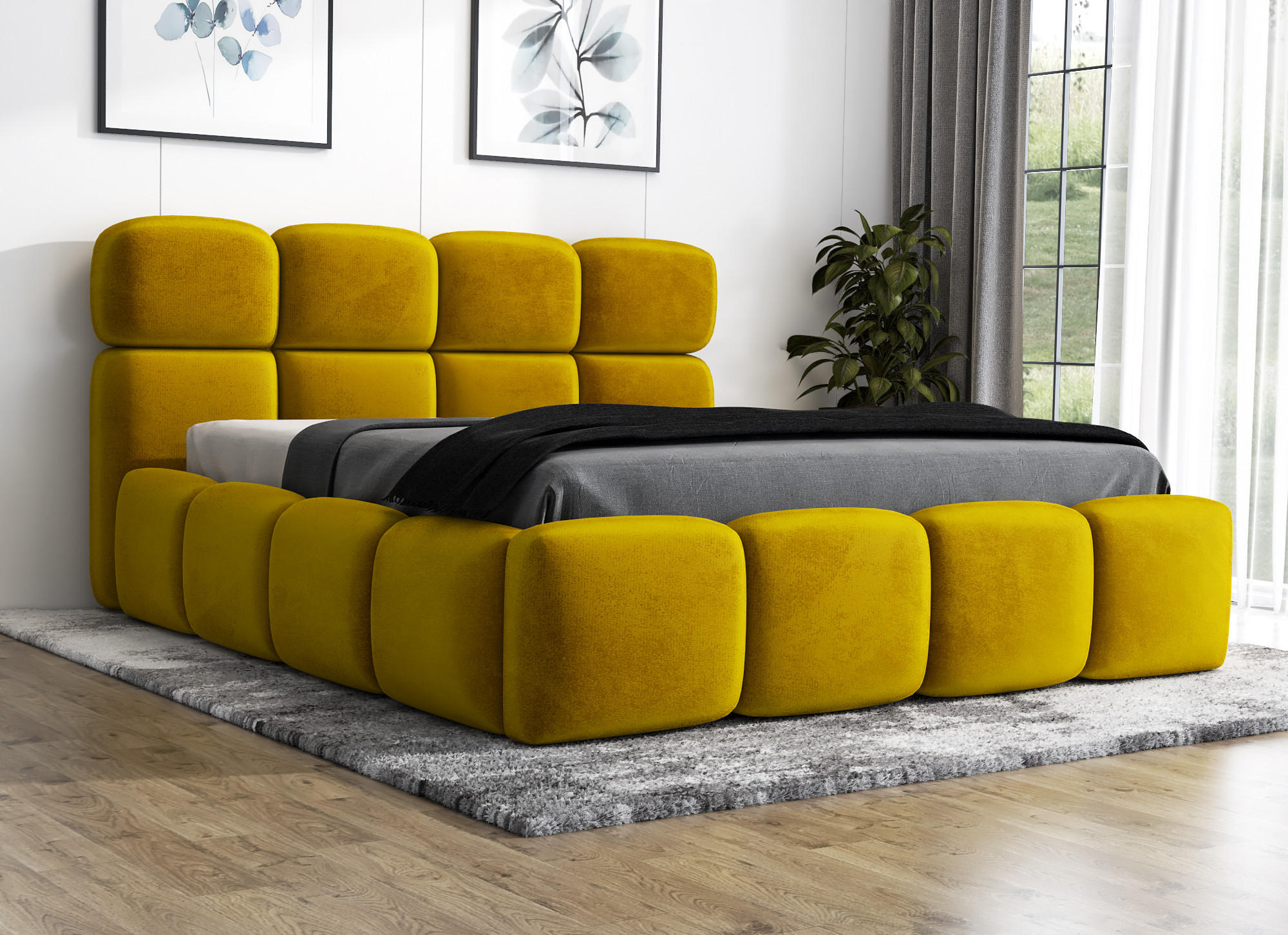 POLSTERBETT MONAKO 140x200 Goldfarben - Goldfarben, Textil (140/200cm) - A&J MöbelLand