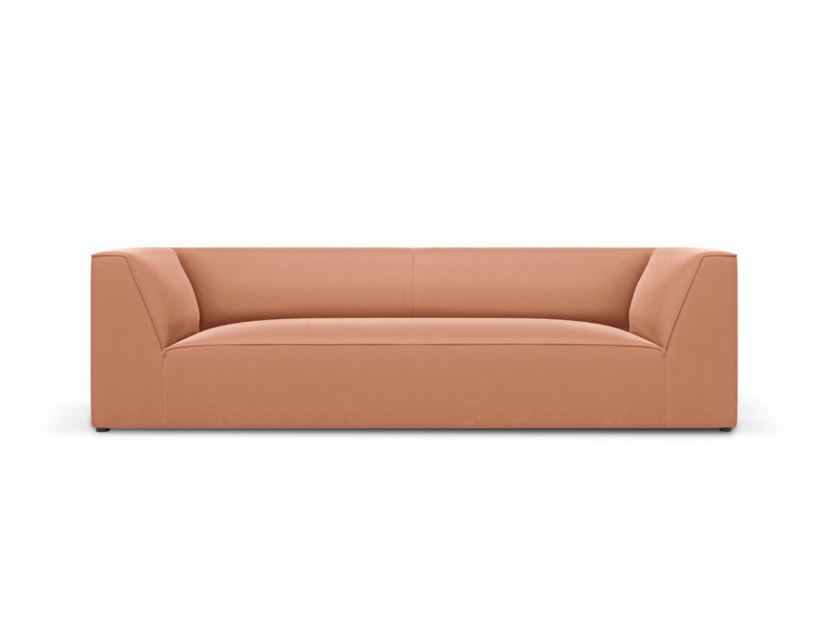 SOFA Ruby aus Samt rosa 3 Sitzplätze - Pink, Textil (93/69/232cm) - Micadoni