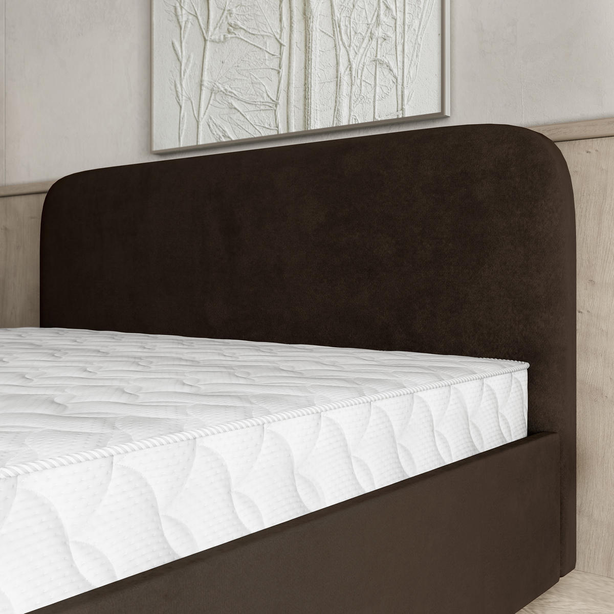 POLSTERBETT RENIVE 180x200 cm mit Bettkästen - Braun - Braun, Holz (180/200cm) - MASSENO
