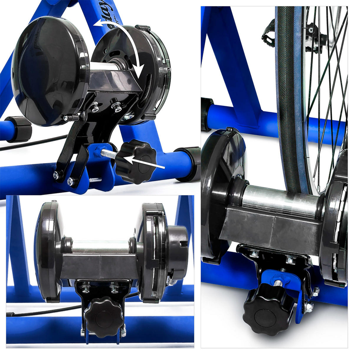 FAHRRADROLLENTRAINER - Blau, Kunststoff/Metall (55/48/38cm) - Relaxdays