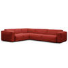 ECKSOFA mit Rundecke - Rot/Schwarz, Kunststoff/Textil (325/260cm) - home24