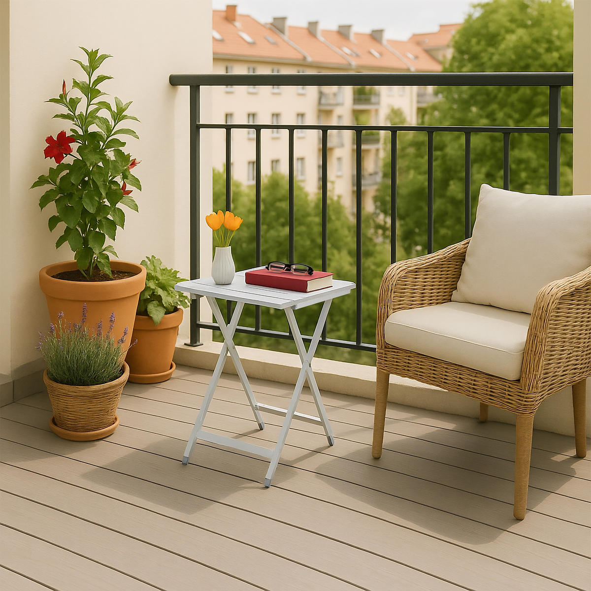 KLAPPTISCH - Silberfarben, Metall (47.5/50/59.5cm) - Relaxdays