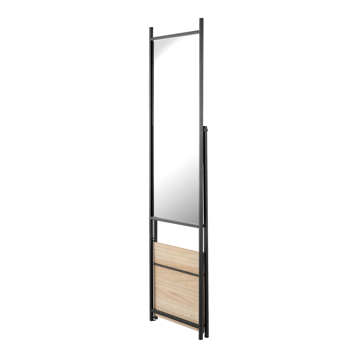 STANDSPIEGEL Chamois mit 1 Ablage - Eichefarben, Glas/Metall (40/150/90cm) - [en.casa]
