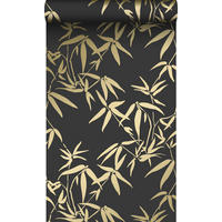TAPETE Bambusblätter 53 cm x 10.05 m - Schwarz, Papier (53/1000cm) - Origin Wallcoverings