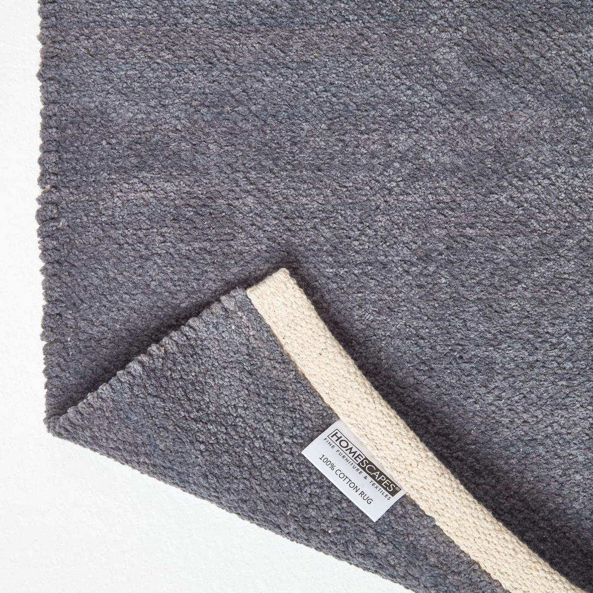 HANDWEBTEPPICH Chenille 90/150 cm - Dunkelgrau, Textil (90/150cm) - Homescapes