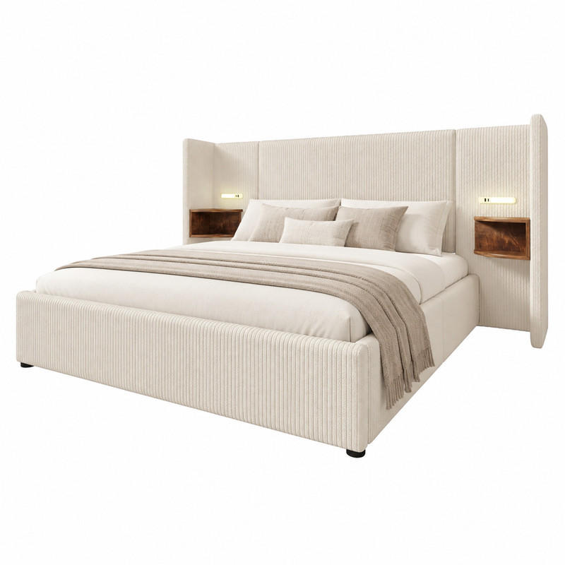 Beauniv Bett Beige 160x200 cm