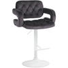 BARHOCKER Samt dunkelgrau - Dunkelgrau/Weiß, Textil (62/103/55cm) - CLP