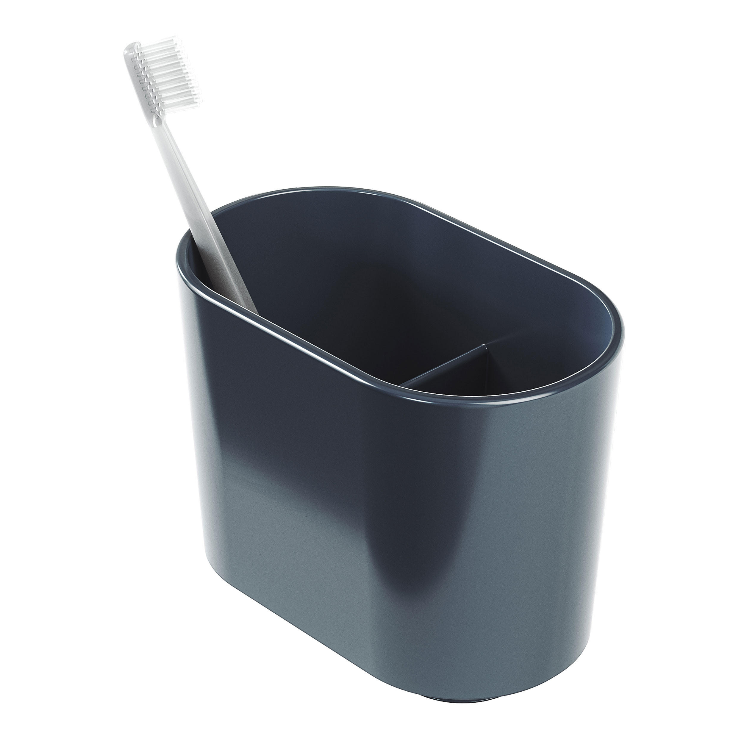 ZAHNPUTZBECHER Step, Denim Blau - Blau, Kunststoff (7.62/10.16/12.7cm) - Umbra