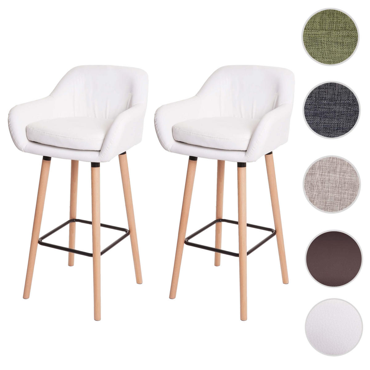 BARHOCKER Weiß 2er-Set - Weiß, Textil (53/99/45cm) - MCW
