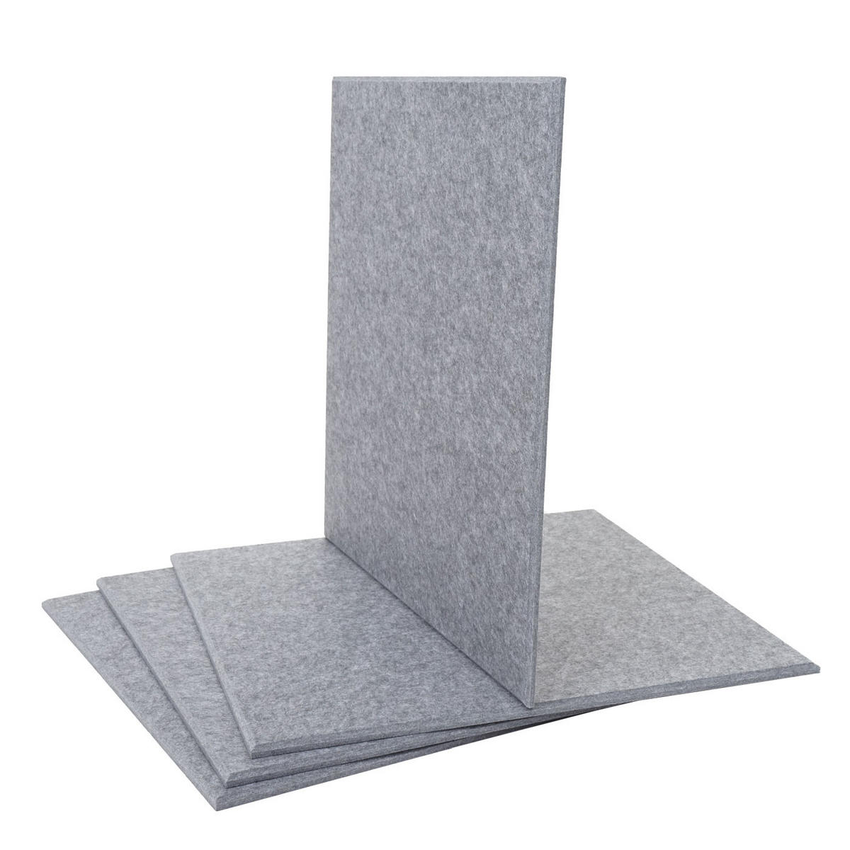 AKUSTIKWANDPANEEL Grau Komplett-Set - Grau, Textil (50/50/1cm) - MCW