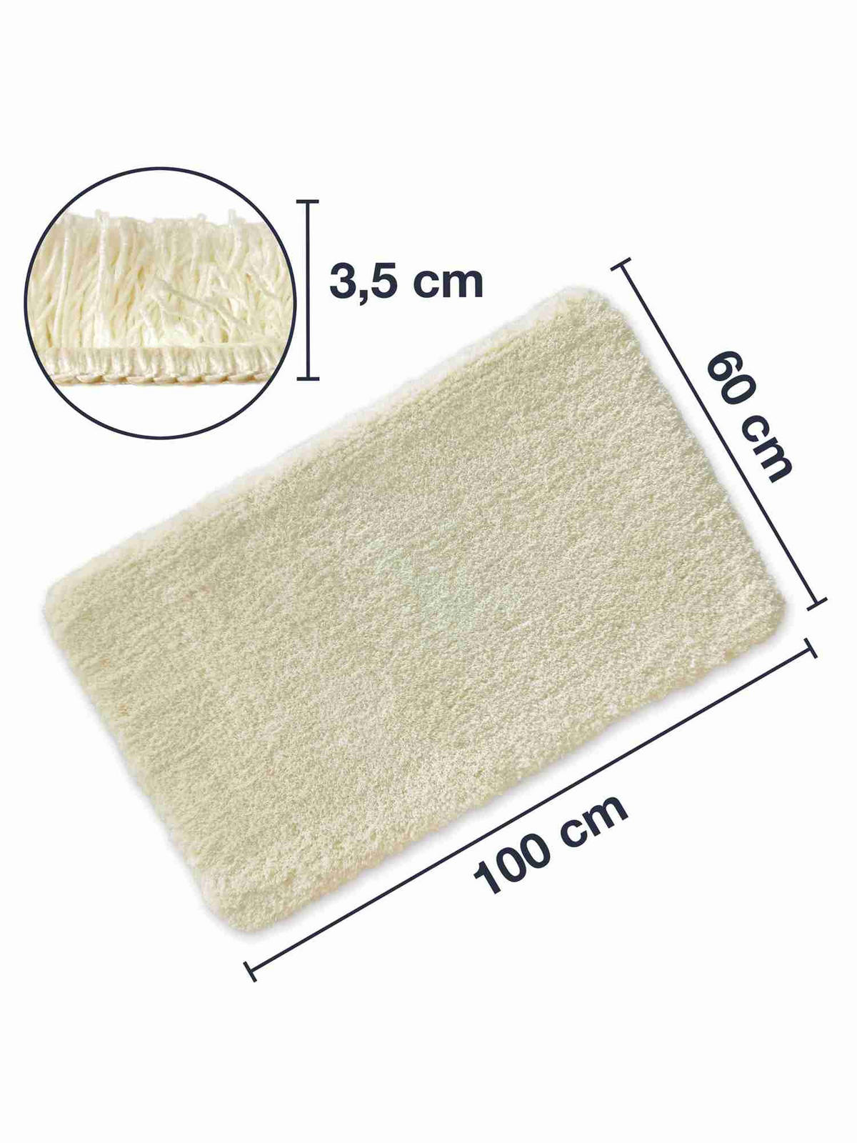 HOCHFLOR BADEMATTEN MALMÖ - Creme, Textil (60/80cm) - WohnDirect