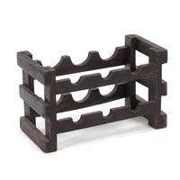FLASCHENREGAL GRAPE Recyclingholz massiv, für 6 Flaschen 04 schwarz-natur - Graubraun, Holz (39/26/20cm) - DESIGN DELIGHTS