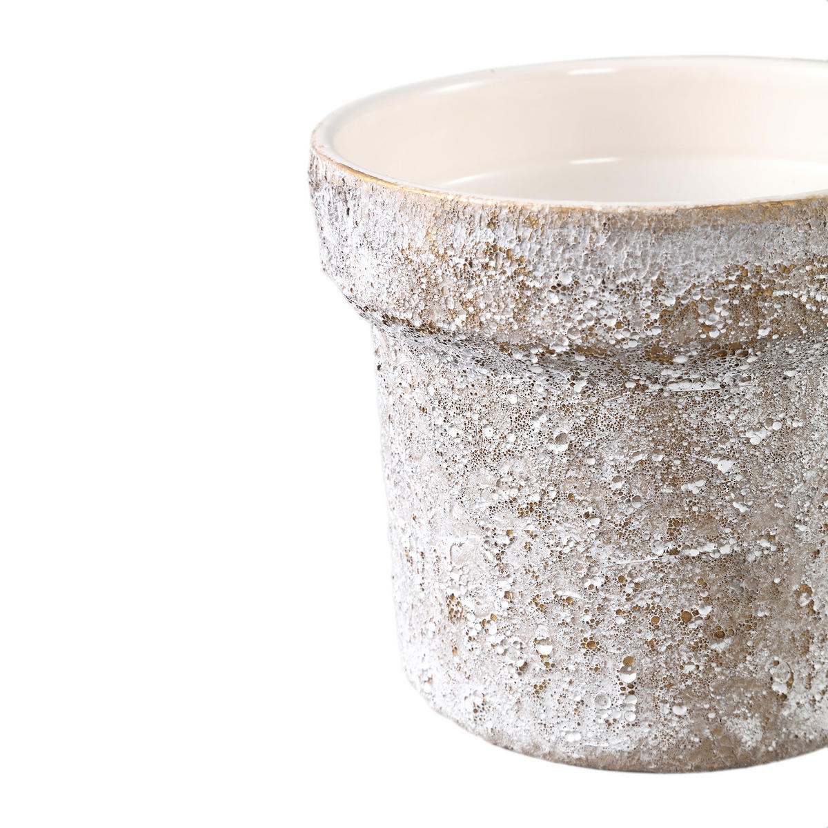 TOPF Christe Beige 19/19/16cm - Beige, Keramik (16cm) - PTMD Collection