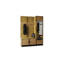 GARDEROBE ROJ 20 - 159,6x205x39cm Eiche Craft Gold + Stoff Gelb - Honigeiche/Gelb, Holzwerkstoff (159.6/205/39cm) - Kier Furniture