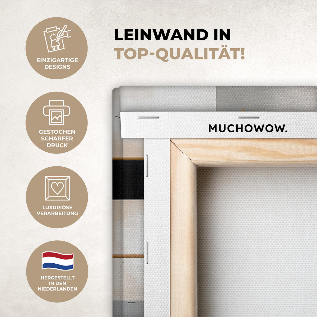 LEINWANDBILD Abstrakt - Gold - Silber - Formen - Ästhetisch - Modern 40x30 cm - Goldfarben, Textil (40/30cm) - MuchoWow