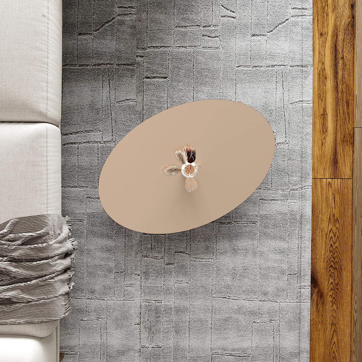 COUCHTICH Højreby 70/44/43 cm - Naturfarben/Cappuccino, Holz/Holzwerkstoff (70/44/43cm) - [en.casa]