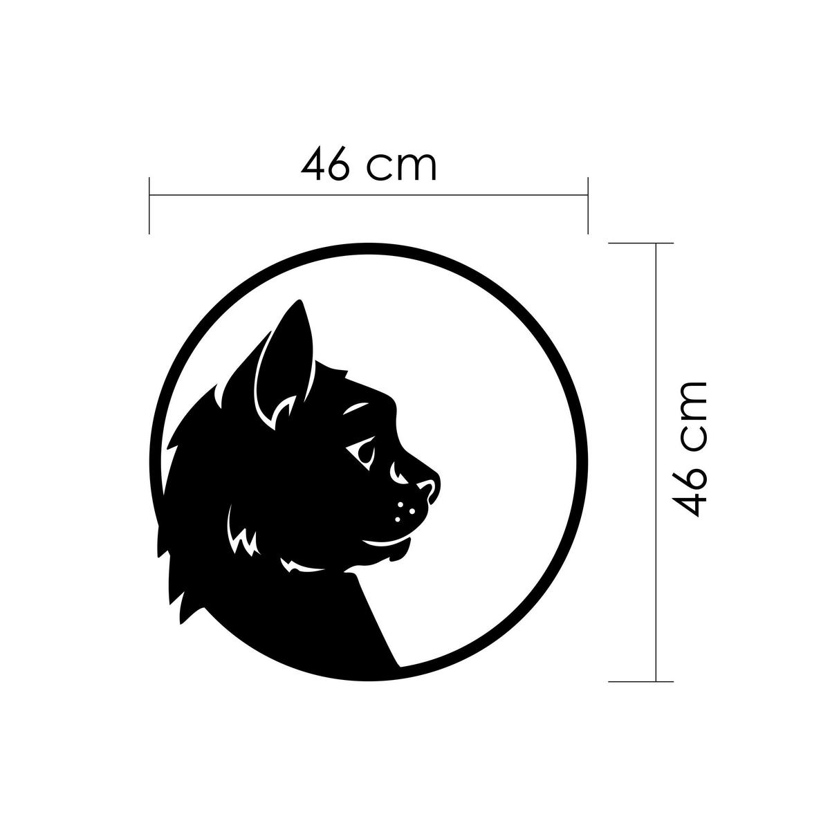 WANDDEKORATION Metall Nr. 24 Cat Profile Schwarz 46/3/46 cm - Schwarz, Metall (46/46/3cm) - Decortie