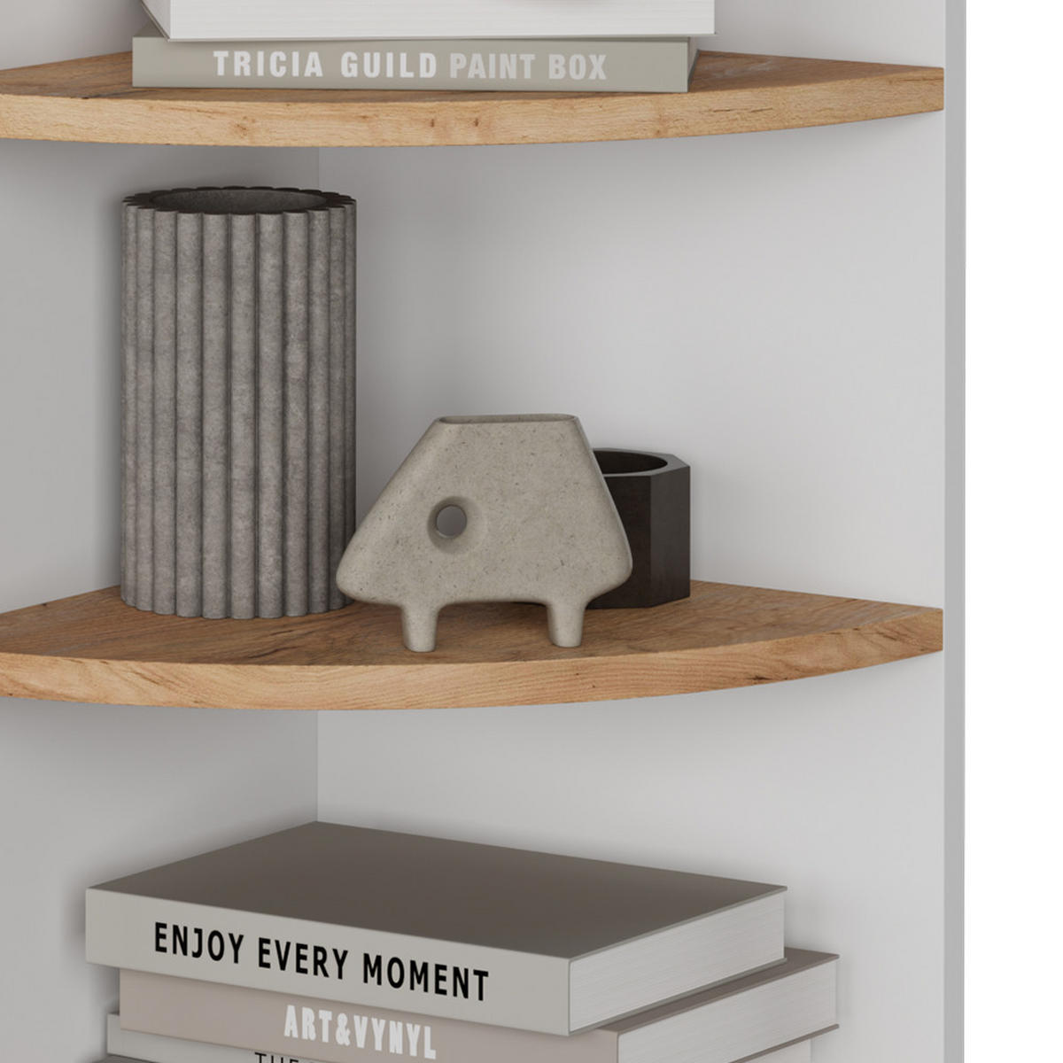 ECKREGAL Ecki Weiß/Goldkraft Eiche 30 x 60 cm - Eiche Wotan/Weiß, Holzwerkstoff (30/60/30cm) - Vicco