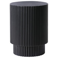 BEISTELLTISCH Beton schwarz rund 35 cm Biccari - Schwarz, Stein (35/35/45cm) - Beliani