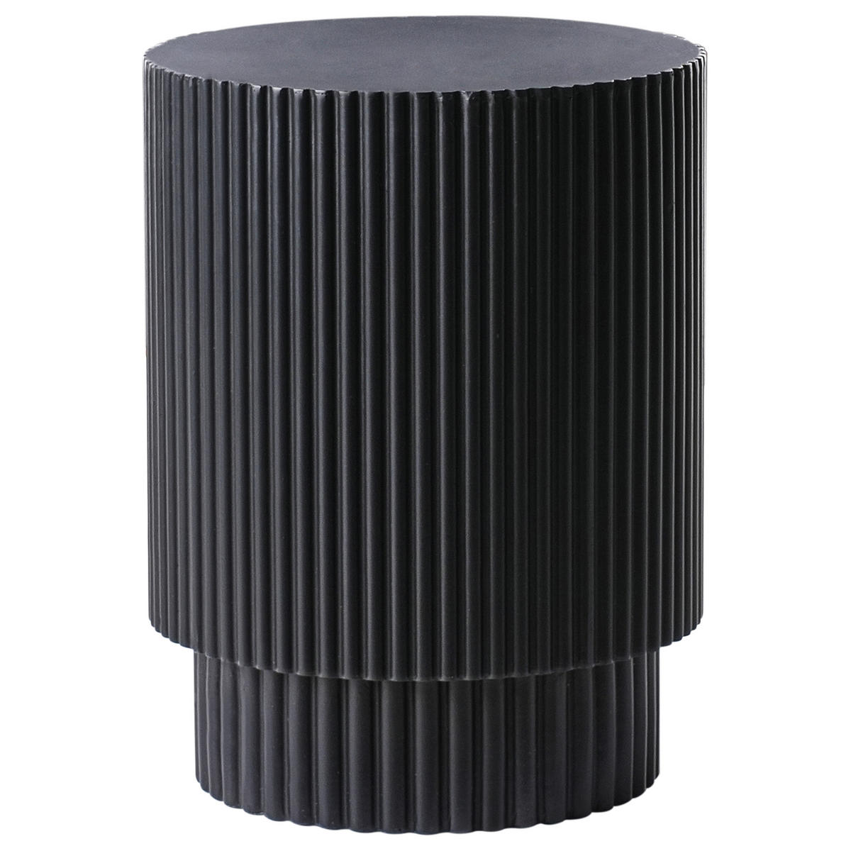 BEISTELLTISCH Beton schwarz rund 35 cm Biccari - Schwarz, Stein (35/35/45cm) - Beliani