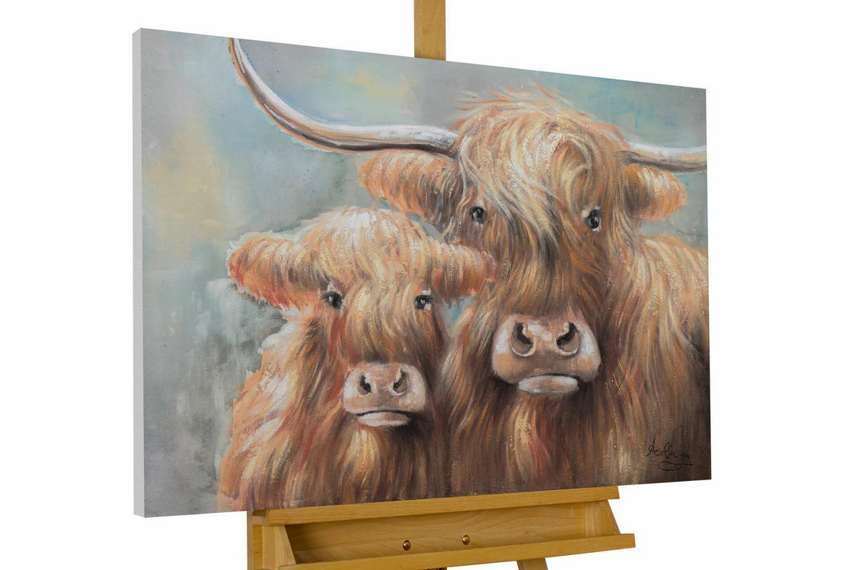 ACRYLBILD HANDGEMALT 100/75 cm - Braun, Holz/Textil (100/75cm) - KUNSTLOFT