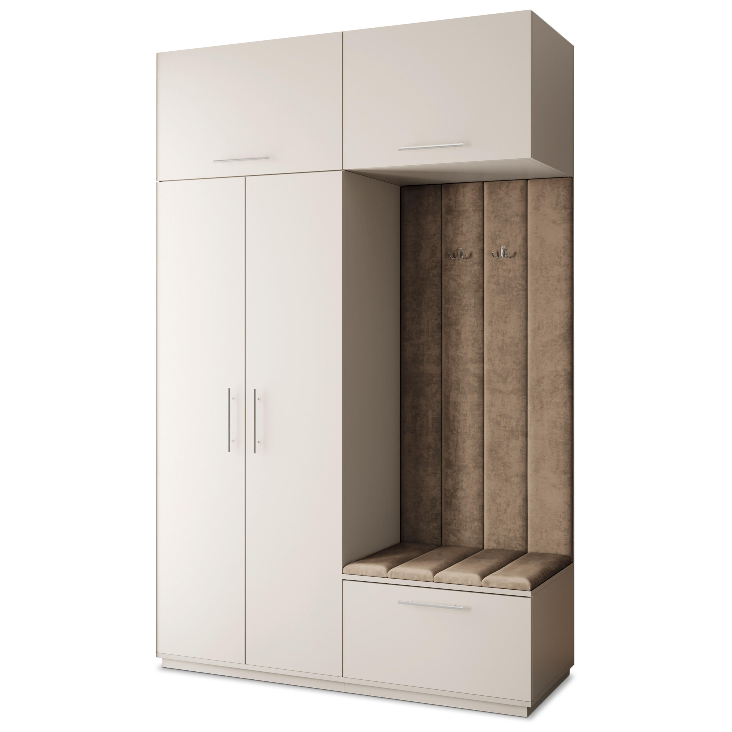 Masseno Garderobenschrank Kaschmir, Mokka 150x240x60 cm