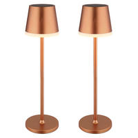 TISCHLEUCHTE Metall Champagner, LED Solar, 2er Set - Champagner, Metall (11/11/41cm) - Globo Lighting