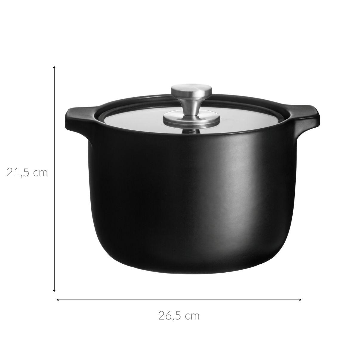 BACKTOPF mit Deckel Ø 20 cm - Schwarz, Keramik (26.5/18/21.5cm)