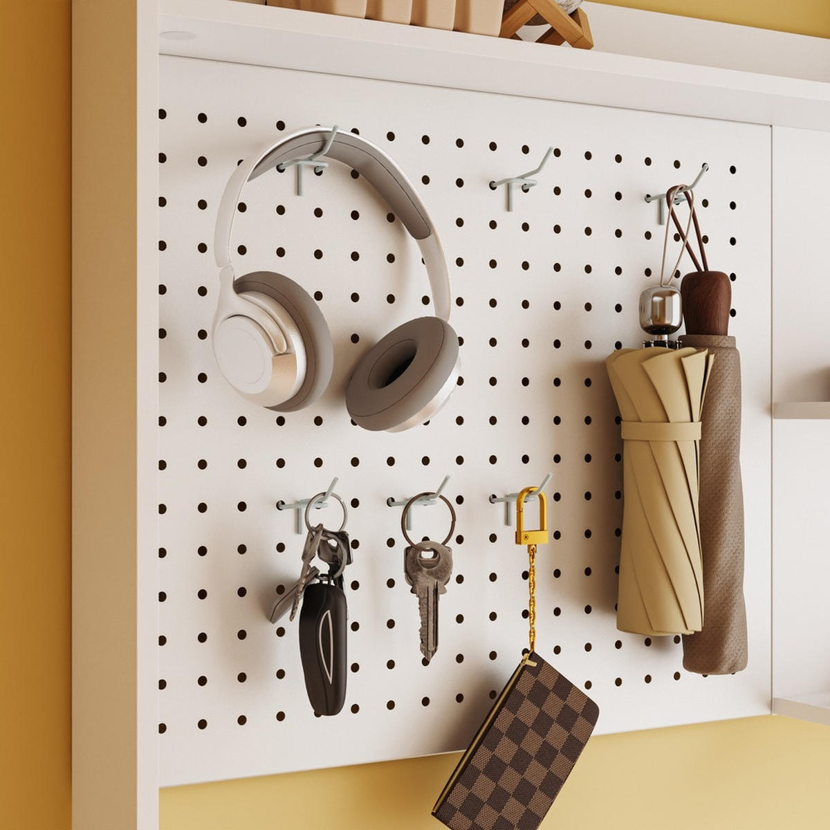 SCHUHSCHRANK mit Pegboard und Schubladen FSR232-W - Weiß, Holzwerkstoff/Kunststoff (83/197/14cm) - SoBuy