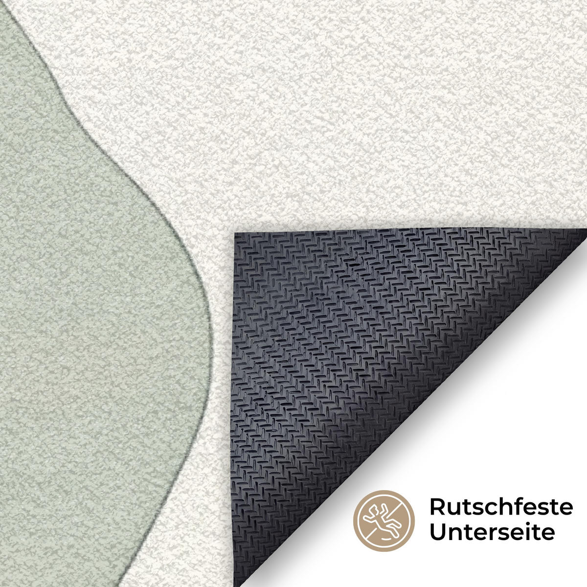 FUSSMATTE Japandi - Abstrakt - Grün Schmutzfangmatte 150x90 cm - Multicolor, Kunststoff (150/90cm) - MuchoWow