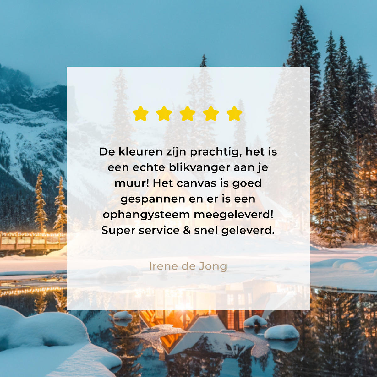 LEINWANDBILD Winterlandschaft - Natur - Haus - Berge - Schnee Wandbild 40x30 cm - Hellblau, Textil (40/30cm) - MuchoWow